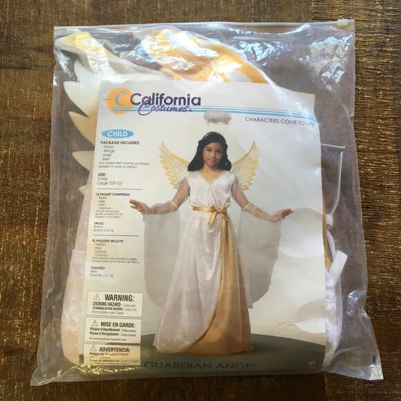California Costume Guardian Angel Child Size Large (10-12) Halloween Halo Wings - Picture 1 of 6
